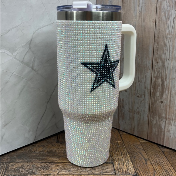 Dallas Cowboys Officially Licensed Game Day Rhinestone Bling 40 oz Tumbler - Picture 3 of 5